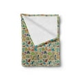 thumbnail image 2 of Dinosaur Soft Flannel Fleece Blanket, Pattern of Childish Tyrannosaurus Dragon Characters Playroom Animal Baby Cartoon, Cozy Plush for Indoor and Outdoor Use, 50" x 70", Multicolor, by Ambesonne, 2 of 5