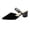 Black, variant on CHICVOMEY Pointed Toe Chunky Heels for Women Breathable Mesh Heels Sandals with Rhinestone Ankle Strap Low Heels for Dressy Party Wedding