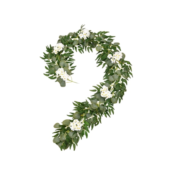 Deeceymbur White Purple Eucalyptus Hydrangea Vine Garland 200cm Wedding Wall Hanging Decor