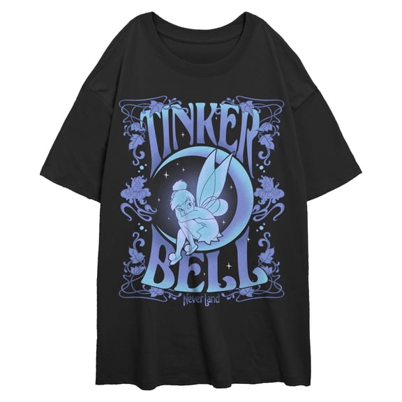 Junior's Peter Pan Tinker On The Moon Graphic T-Shirt