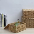 thumbnail image 2 of MasteelfCA 1Pc Storage Baskets Imitation Rattan Woven Baskets Storage Boxes (Beige), 2 of 8