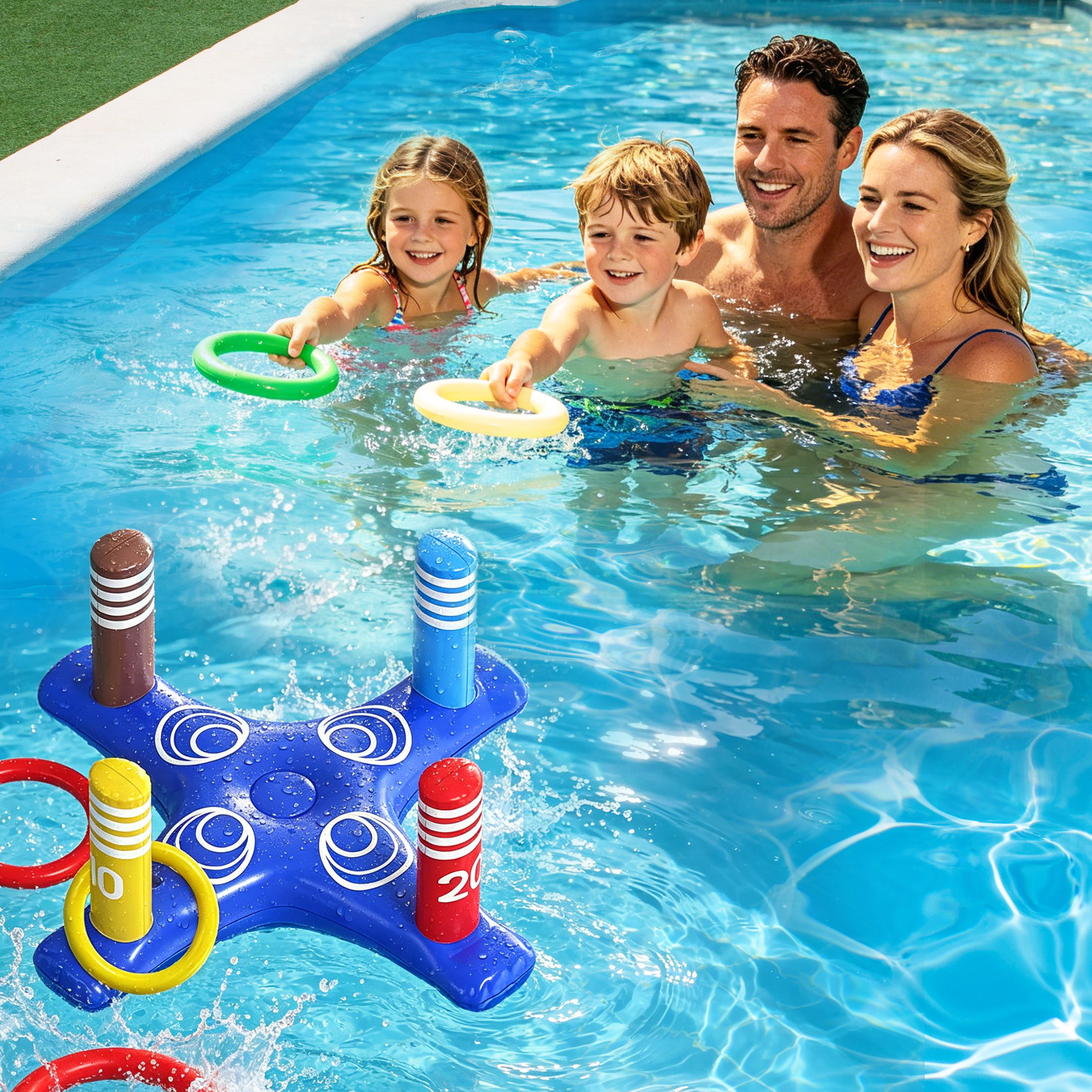 KOPPOP Floating Pool Basketball Hoop & Ring Toss Set photo 6
