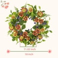 thumbnail image 2 of 18" Spring Wreaths for Front Door Summer Wreath with Green Eucalyptus Leaves, Orange Daisies, Artificial Wreath Green Foliage Wreath for Wall Window Farmhouse Party Holiday Home Decor, 2 of 5