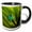Black/White, variant on 3drose, Ecuador, Nono. Sparkling Violet-ear Hummingbird on Leaf., 11oz Two-tone Red Mug