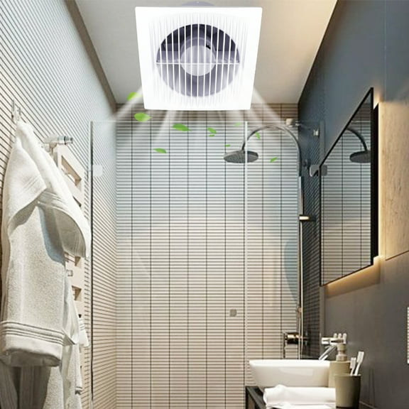Silent Exhaust Fan 8" – 295m³/h Airflow, 22W Copper Motor, 7-Blade Design, IPX2 Waterproof Ventilator with Check Valve for Bathroom & Kitchen