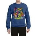 thumbnail image 3 of Colorful Majestic Neon Atric Wolf | Dean Russo Art Animal Lover Unisex Crewneck Sweatshirt, Vintage Heather Blue, M, 3 of 5