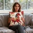 thumbnail image 1 of Yusimy 45 Inch Horse Year Red Festive Printed Pillowcase for Year Living Room Sofa Car Bed Interior Decor, 1 of 6