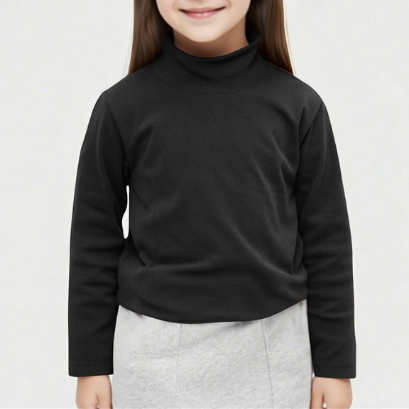 Bnwani Long Sleeve Toddler Shirts Plain Cotton Black Warm Casual Solid Tops 12-24 Momths