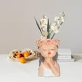 thumbnail image 3 of Retrato de cabeza de chica elegante y linda en macetas con mini cactus Falda blanca, 3 of 7