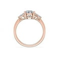 thumbnail image 2 of 0.75 T.C.W Pear Shaped Real Diamond New Design Solitaire with Accents Wedding Ring for Women Solid 18K Rose Gold Size 3.5, 2 of 8