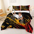 thumbnail image 3 of Manfei Sporty Motorbike Full Size Comforter Sets,Extreme Games Bedding Comforter Set,Yellow Red,Black Reversible,3-Piece,1 Comforter and 2 Pillowcases, 3 of 7