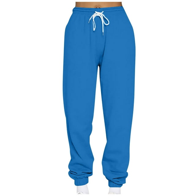 Posijego Womens Sweatpants Drawstring High Waisted Jogger Pants Casual Elastic Bottom Plain Sweat Pants
