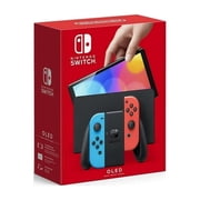 Restored Nintendo, Switch OLED Model, Video Game Console, 64 GB, Joy-Con, Neon Red and Neon Blue, 1