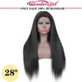 thumbnail image 3 of 13x6x1 Lace Front Wig Human Hair Straight Wigs For Women 100% Human Hair Pre Plucked 30" Nature Black T Part, 3 of 11