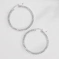 thumbnail image 3 of Arete De Plata 925 Para Mujer Con Diamantado Panal De 20mm, 3 of 5