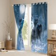 thumbnail image 3 of Erosebridal Blue Eyed Wolf Pack Snow Jungle Print Curtains Pack of 2 (42x84 Each), Mystic Winter Curtains Blackout for Men and Women, 3 of 6