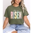thumbnail image 6 of Ink Printed Image NOT a Quilt Patch Easter He Is Risen Shirt for Women Christian Spring Tee Military Green Shirt Adult Small, 6 of 7
