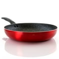 thumbnail image 2 of Oster Merrion 12 Inch Aluminum Frying Pan in Red with Bakelite Handle, 2 of 5