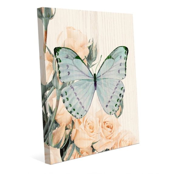 Butterfly and Roses Evening Tea | 20" x 24" Canvas Wall Art