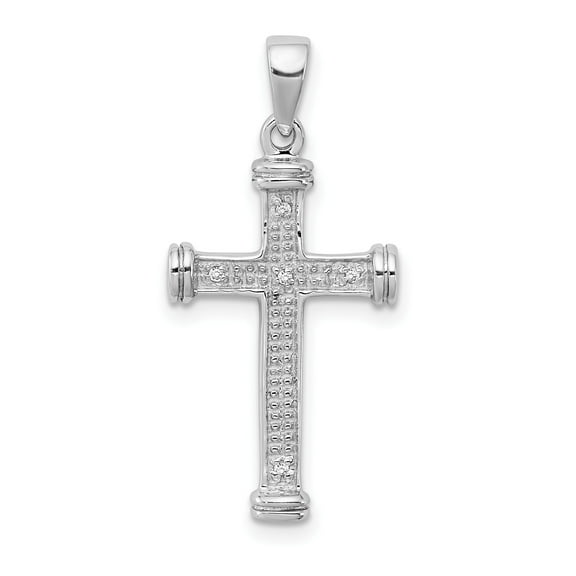 Sterling Silver Cross Pendant Necklace for Men and Women with Diamond Accent Fine 925 Jewelry Modern Faith Symbol Spiritual Design Elegant and Bold Style