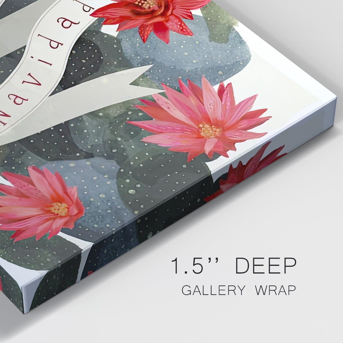 Desert Christmas Cactus I- Gallery Wrapped Canvas