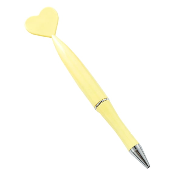 Heart Shaped Ballpoint Pens, Novelty Gel Ink Pens, Cute Heart Decor Plastic Pens, Cute Plastic Point Oil Pens, Portable Pocket Stationery for Office Valentine Gift Note Taking Supplies, Yellow
