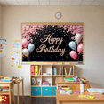 thumbnail image 6 of Yatrandify Floral Party Backdrop Happy Birthday Banner Pastel Balloons Photo Prop for Celebration Birthday Party Event Decoration, 6 of 8