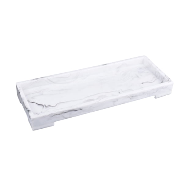 Bandeja de tocador de mármol, organizador de cosméticos, bandeja de almacenamiento de resina para bañera, soporte, licencia de joyería para de
