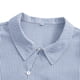 thumbnail image 4 of Camiseta de Solapa de Rayas Sueltas de Manga Larga de las Mujeres con Botón de Cuerda Elástica, Malla Estilo Superior, 4 of 9