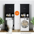 thumbnail image 3 of Sobaniilo Over The Toilet Storage Cabinet, Bathroom Storage Organizer Over Toilet, Space Saver W/Adjustable Shelf & Open Storage Shelf, Black, 3 of 7