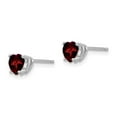 thumbnail image 5 of Auriga Fine Jewelry 14K White Gold Heart Garnet Stud Earrings (L- 0.24 inch, W- 0.2 inch) for Women, 5 of 6