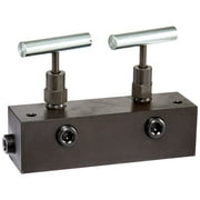 Freedom Hydraulics 6" Long Manifold Block With 2 Needle Valves, 1 IN - 2 OUT, 3/8" NPTF - MANN2