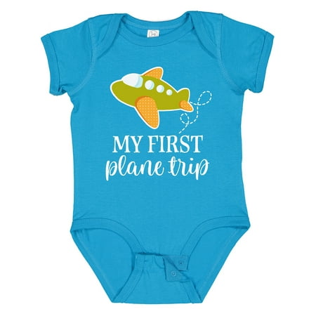 

Inktastic My First Plane Trip Airplane Travel Gift Baby Boy or Baby Girl Bodysuit