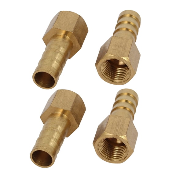 Unique Bargains 1/8BSP Female Thread 8mm Hose Barb Tubing Fitting Coupler Connector Adapter 4Pcs