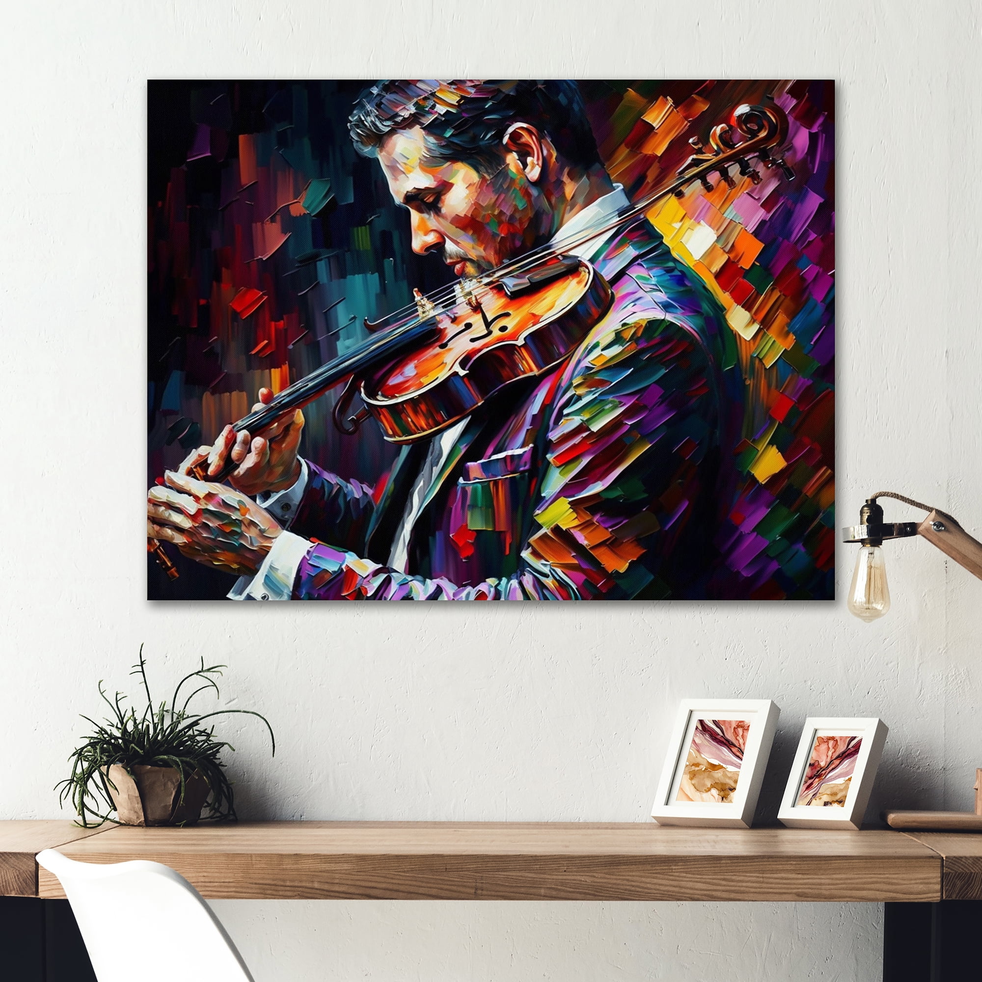 Designart Violin Player II Canvas Wall Art