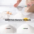 thumbnail image 4 of 18/8 Stainless Steel Mesh Strainer: U-Taste 3.9 Inch Kitchen Fine Mesh Sieve Food Colander with Riveted Sturdy Silicone Handle and 30 Mesh Hole for Straining Flour, Pasta, Fruit, Quinoa (Aqua Sky), 4 of 10