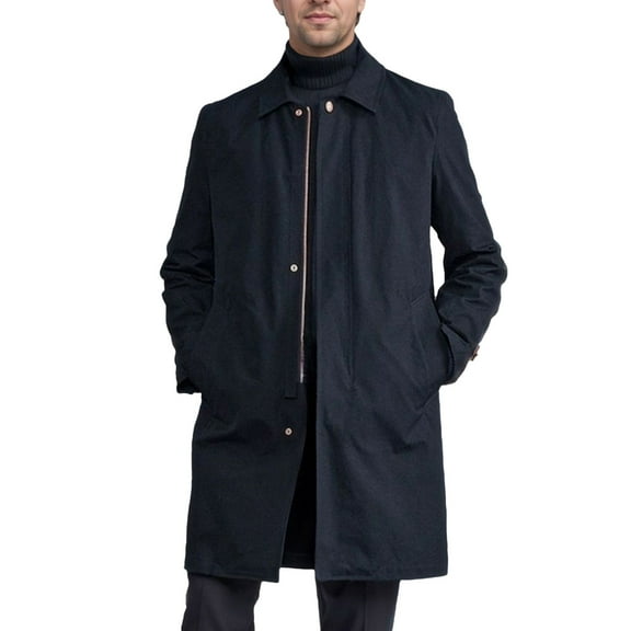 Men's Lightweight Trench Coat Slim Fit Zipper Casual Long Jacket Windbreaker Overcoat Anorak for Fall Season