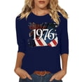 thumbnail image 3 of Lumosvexa Summer Womens Casual T-Shirt for Women Plain Short Sleeved Shirt Tops Crew Neck T-Shirt Blue Size L, 3 of 5