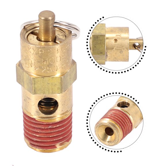 TeeRees 1Pc Air Compressor Safety Relief Valve 1/4" Male Npt Threaded inlet Connection 125Psi-270Psi Pressure Valve Safety Valve,250PSI