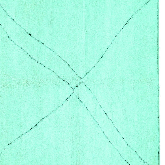 Ahgly Company Indoor Square Solid Turquoise Blue Modern Area Rugs, 5' Square