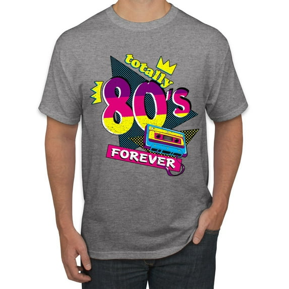 Totally 80's Forever Vintage Men's Graphic T-Shirt, Heather Grey, 3X-Large