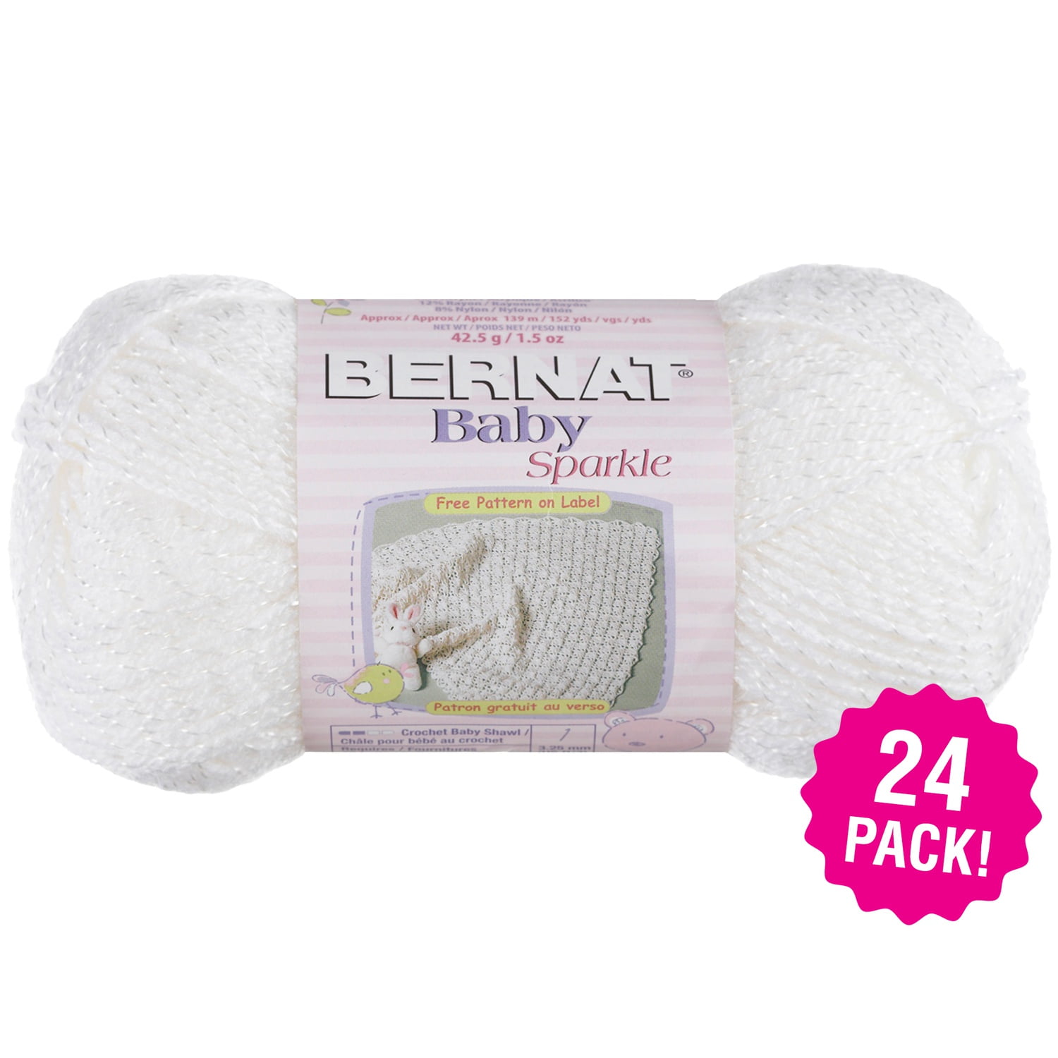 Bernat Baby Sparkle Yarn White Sparkle Multipack Of 24 Walmart Com Walmart Com