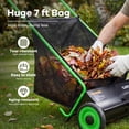 thumbnail image 4 of Push Lawn Sweeper, 26 in Leaf & Grass Collector with 7 Cu. ft. Hopper Bag, 4 Spinning PP Brushes, Durable Steel Construction, Adjustable Height & Rubber Tires for Leaves Grass Cleanup, 4 of 8