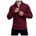 thumbnail image 4 of Lpmadey Men's Quarter Zip Pullover Sweater Lightweight Mock Neck Sweatshirts Waffle Knit Long Sleeve Golf Shirts, 4 of 5