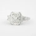 thumbnail image 4 of 4.59 CT Radiant Cut Colorless Moissanite Engagement Ring, Three Stone Wedding Ring With Side Trapezoid Cut Proposal Anniversary Gift Ring, 4 of 5