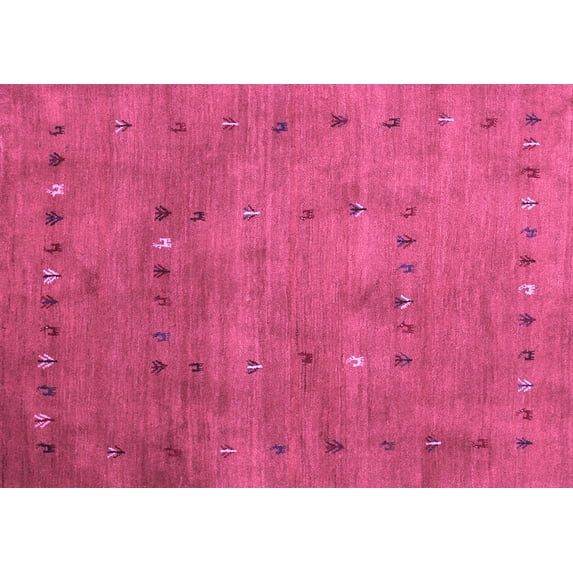 Ahgly Company Indoor Rectangle Abstract Purple Contemporary Area Rugs, 4' x 6'