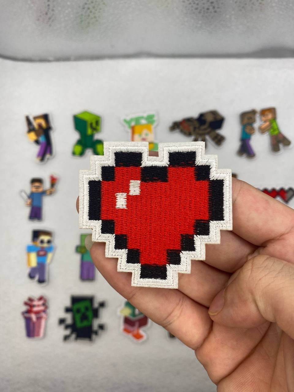 21pcs Minecraft Patch: Game Character Iron-On Applique for Clothes, Bags - Virtual Embroidery