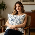 thumbnail image 6 of Fall Pillow Covers Fall Decorations Blue Sofa Couch Pillow Covers Square Summer Pillow Covers 18x18 Thanksgiving Flower Print Pillowcase Decorative Throw Pillow Covers Cushion Cases, 6 of 6