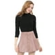 thumbnail image 2 of INSPIRE CHIC Falda Corta Acampanada De Cintura Alta Con Cierre De Botón De Gamuza Sintética Para Mujer Rosa L, 2 of 6