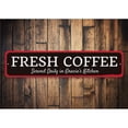 thumbnail image 1 of Fresh Coffee Novelty Sign, Metal Wall Decor - 4x18 inches, 1 of 4